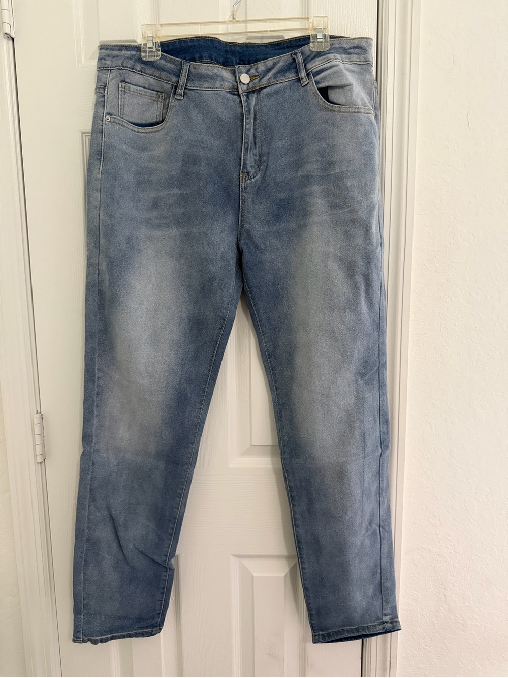 NFINITY Blue Denim Jeans with Gold Stitching